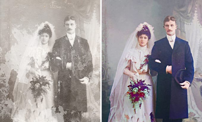 Gig Preview - Repair old damaged wedding photo