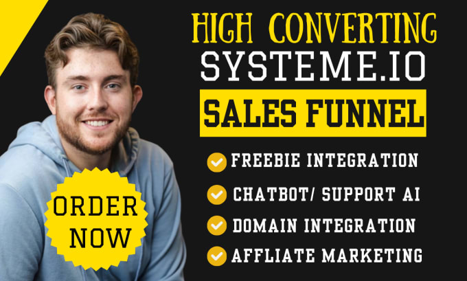 Gig Preview - Build systeme io sales funnel, affiliate marketing sales funnel in systeme io