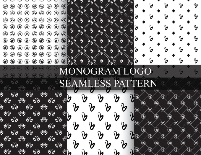 Gig Preview - Design monogram seamless pattern for your brand