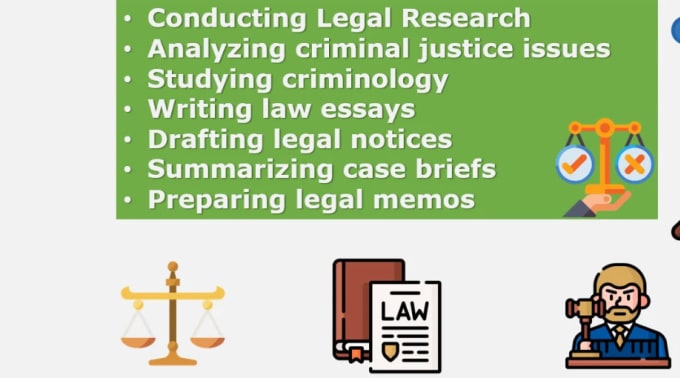 Gig Preview - Do case briefs, case analysis, law, legal research, criminology