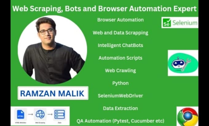 Gig Preview - Do web scraping, browser automation with selenium and python