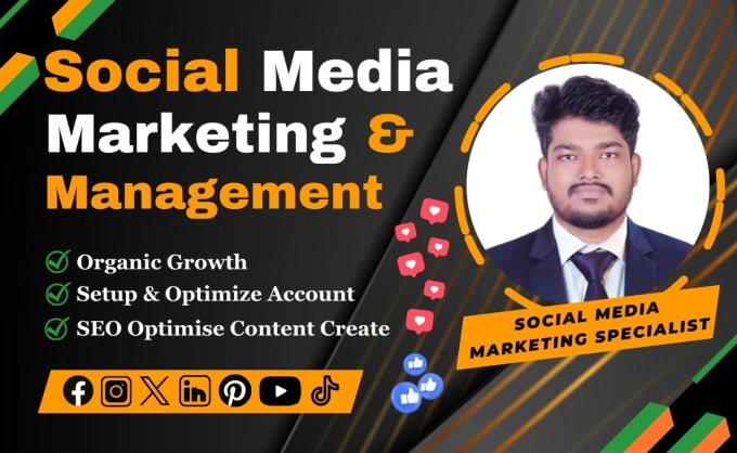 Gig Preview - Be your professional social media marketing manager management expert