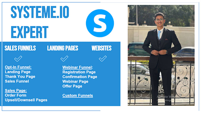 Gig Preview - Build systeme io sales funnel and landing pages with high conversion