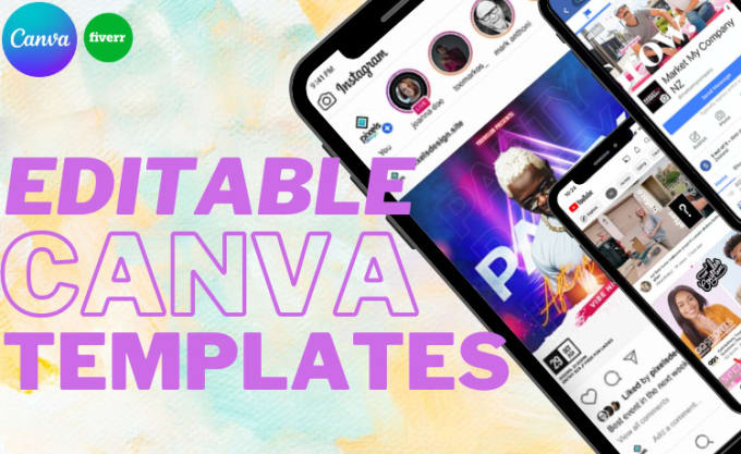 Gig Preview - Design editable canva templates for youtube facebook and instagram banners