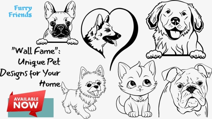 Gig Preview - Draw pet line art, cat and dog animal in 1 day