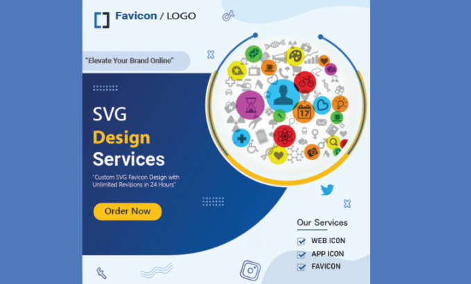 Gig Preview - Design a custom svg favicon with unlimited revisions, delivered in 24 hours