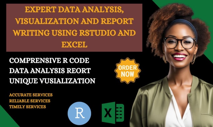 Gig Preview - Do data analysis, visualization, and report writing using r studio and excel