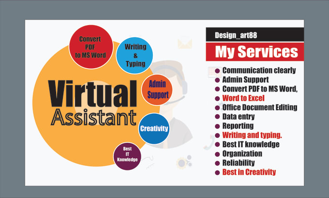 Gig Preview - Be your professional virtual assistant  and data entry remote job