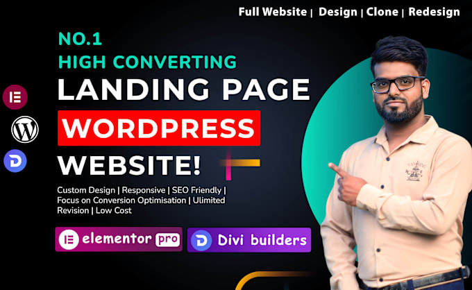 Gig Preview - Design divi wordpress website using divi theme, divi website, divi expert