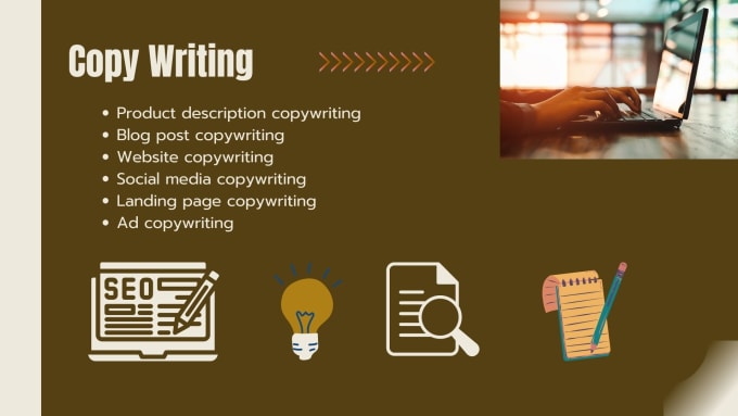 Gig Preview - Do researched based copywriting with or without ai, if needed and SEO friendly