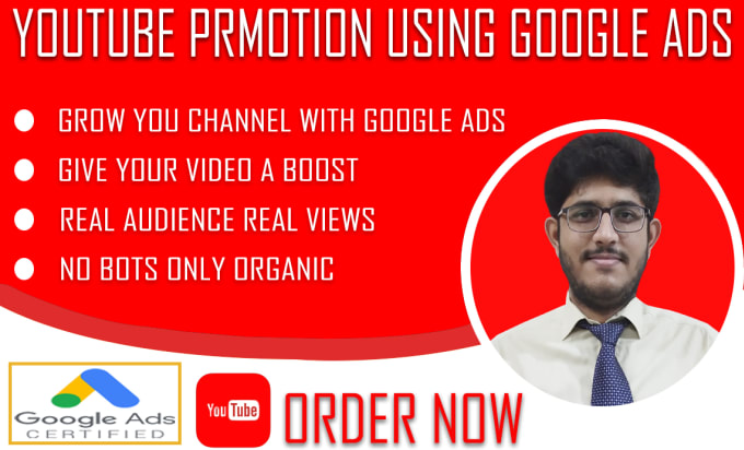 Gig Preview - Do organic promotion for your youtube video using google ads