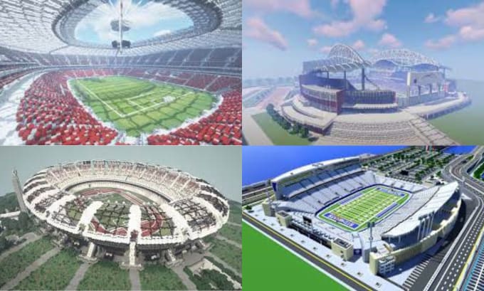 Gig Preview - Build a stadium of any game in minecraft java or bedrock edition