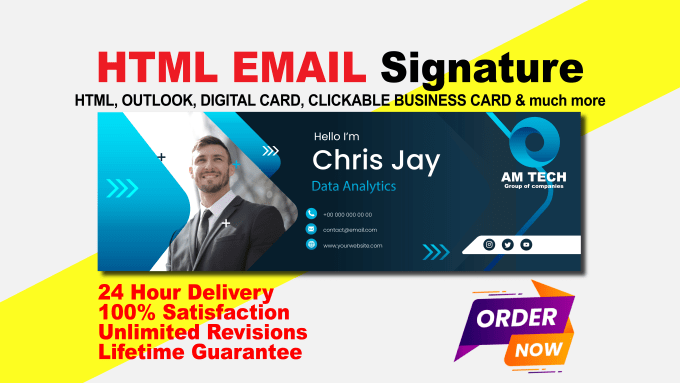 Gig Preview - Make clickable HTML email signature of gmail, outlook etc