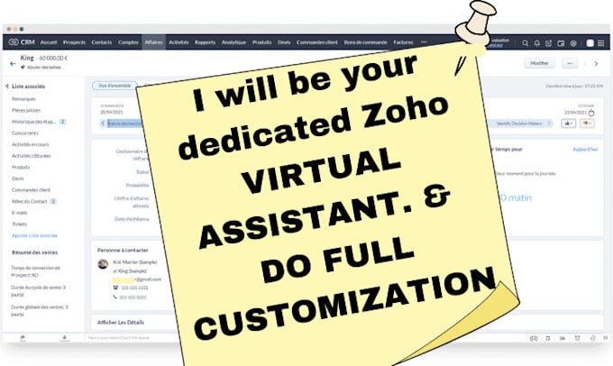 Gig Preview - Be your virtual assistant and CRM manager to setup zoho crm zoho one zoho books