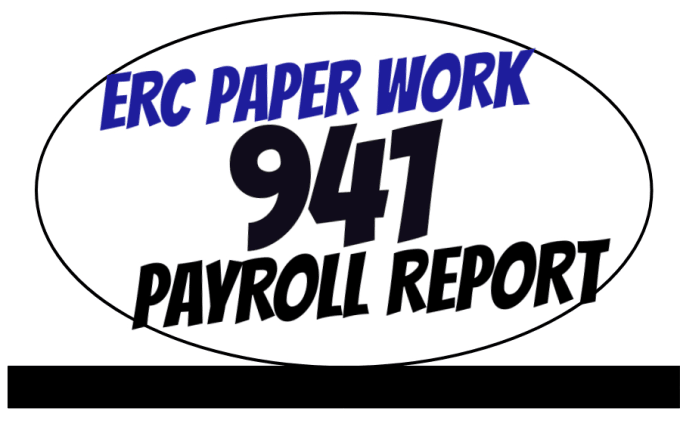 Gig Preview - Prepare payroll report, 941, erc paper work for tax