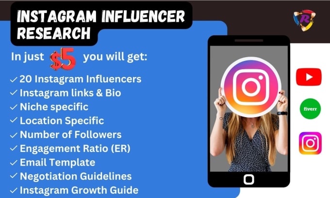 Gig Preview - Search instagram influencers for influencer marketing