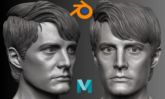 Gig Preview - 3d sculpt realistic face 3d head 3d bust model for 3d printing