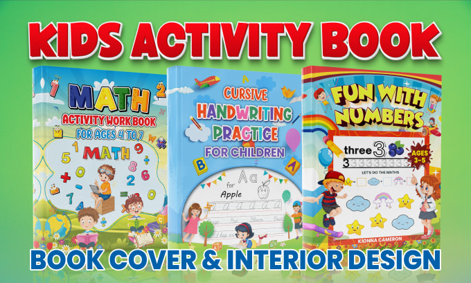 Gig Preview - Design kids activity book, handwriting workbook and puzzle activity book cover