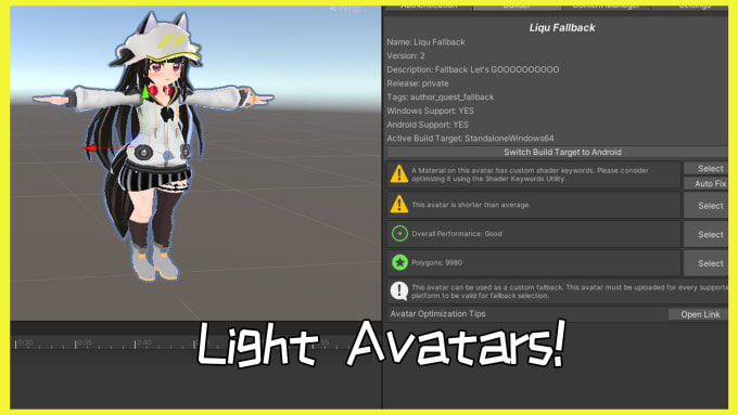 Gig Preview - Make quest or fallback supports to your vrchat avatars