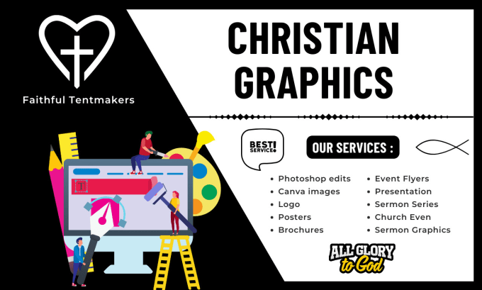 Gig Preview - Do christian graphics design for church logo, thumbnail, poster, flyers etc