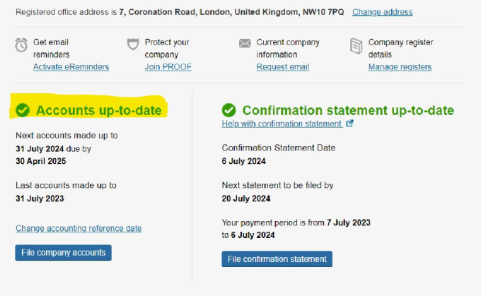 Gig Preview - File UK annual accounts to company house and hmrc