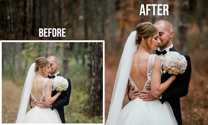 Gig Preview - Do wedding photo editing, culling, retouching in photoshop