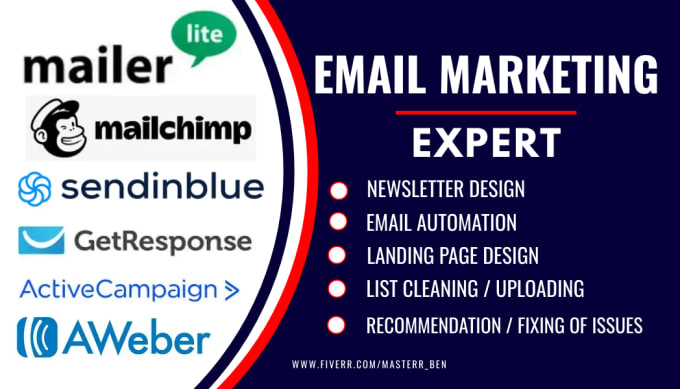 Gig Preview - Do newsletter on aweber, brevo, mailchimp, mailerlite, convetkit, getresponse