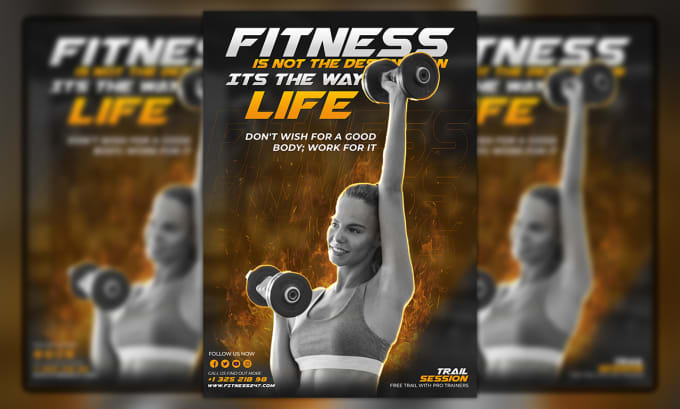 Gig Preview - Design creative fitness flyer, poster and social media banner or post