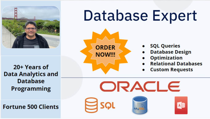 Gig Preview - Optimize sql queries and fine tune databases mysql postgresql oracle mongodb