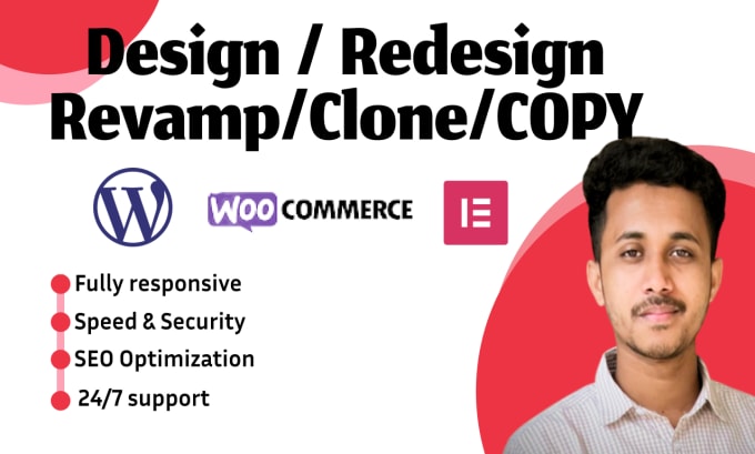 Gig Preview - Design redesign revamp clone wordpress website by elementor pro