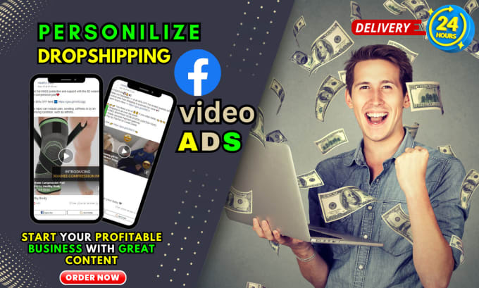 Gig Preview - Create a personalize facebook dropshipping video ad with a perfect hook