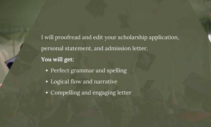 Gig Preview - Perfect scholarship application, personal statement, and admission letter