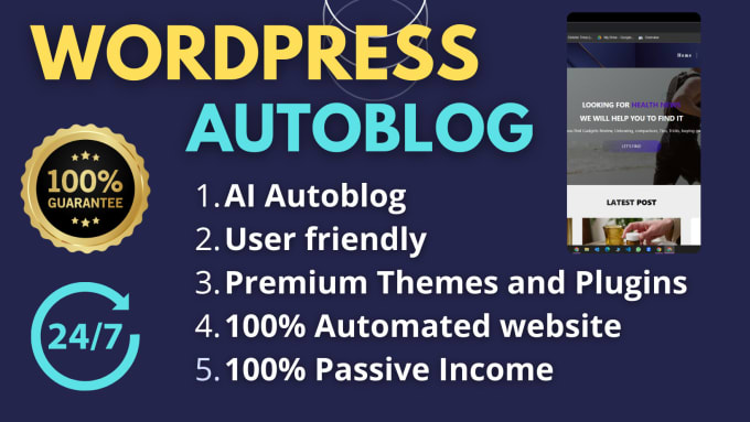 Gig Preview - Create an automated wordpress website or news autoblog