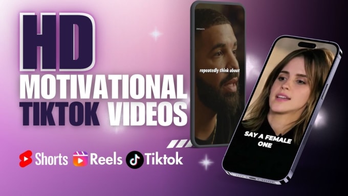 Gig Preview - Create bulk motivational tiktok videos