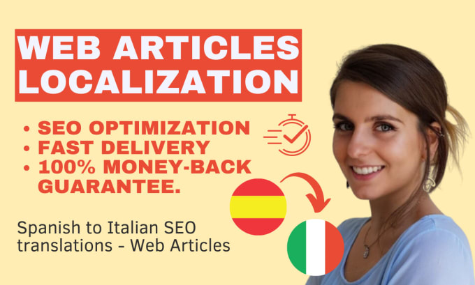 Gig Preview - Localize your web articles from spanish to italian