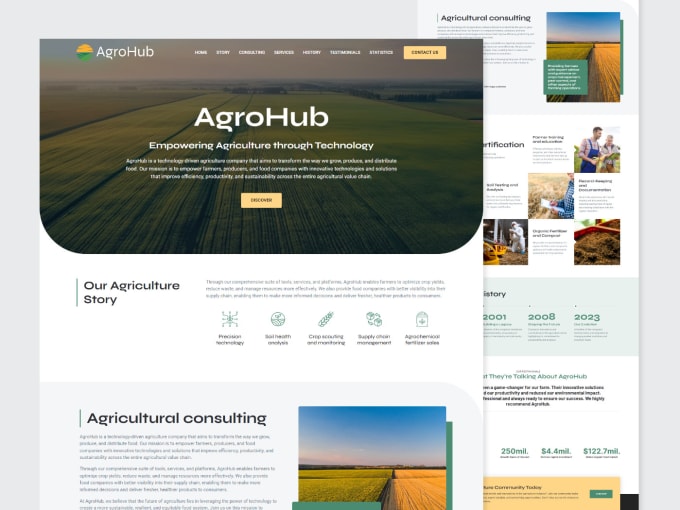 Gig Preview - Design agriculture website on wordpress with elementor pro