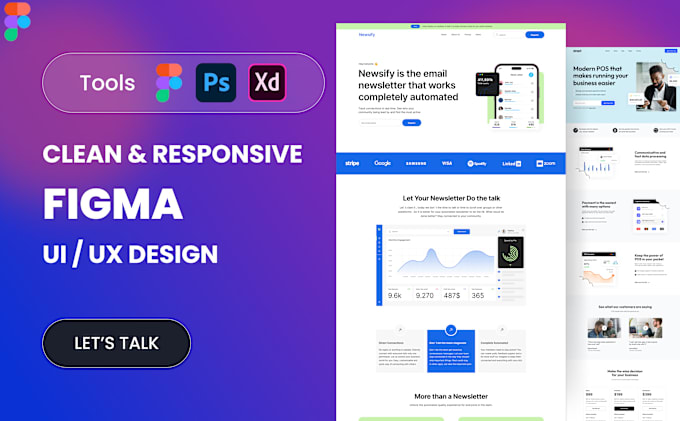 Gig Preview - Build and redesign website UI, landing page, app UI UX in figma