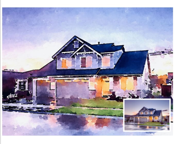 Gig Preview - Draw watercolour illustration of house or building