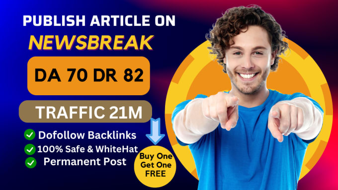 Gig Preview - Write and publish articles on newsbreak, premium site, da 70 DR 82