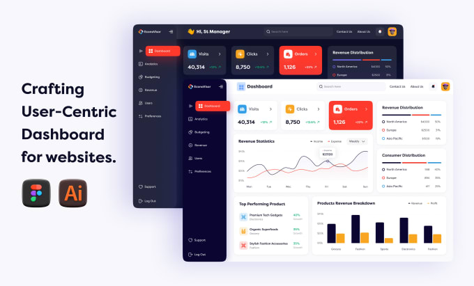 Gig Preview - Design dashboard, web app, admin panel, saas uiux   in figma