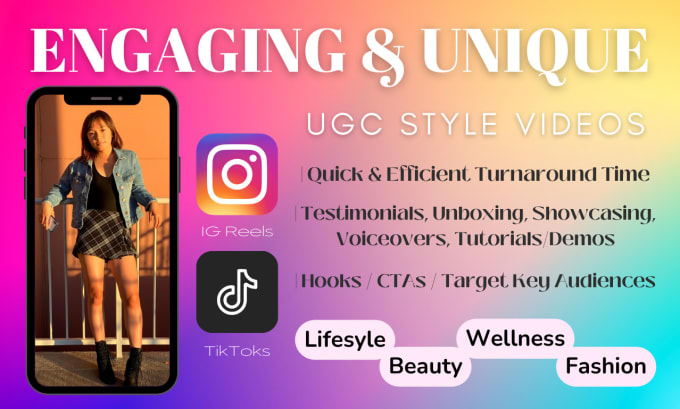 Gig Preview - Film unique ugc style videos for tiktok or instagram for you