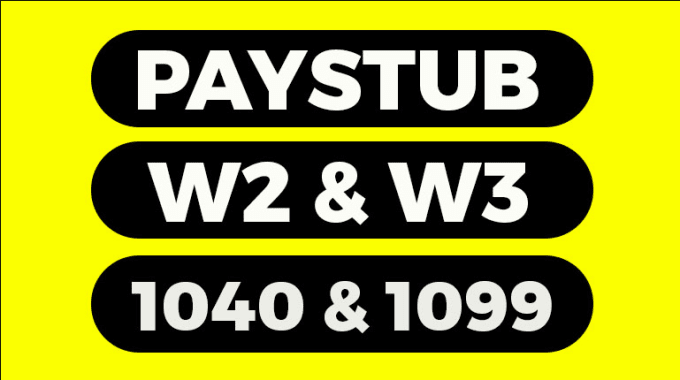 Gig Preview - Make adp paystub pay stubs payroll  w2 and 1099 for usa uk