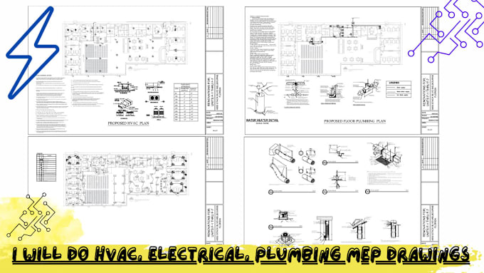 Gig Preview - Do hvac, electrical, plumbing mep drawings, and commercial permit plans