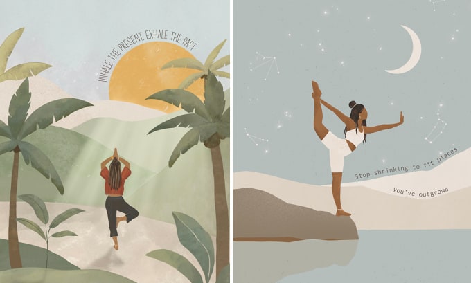 Gig Preview - Create unique and detailed yoga illustrations for you