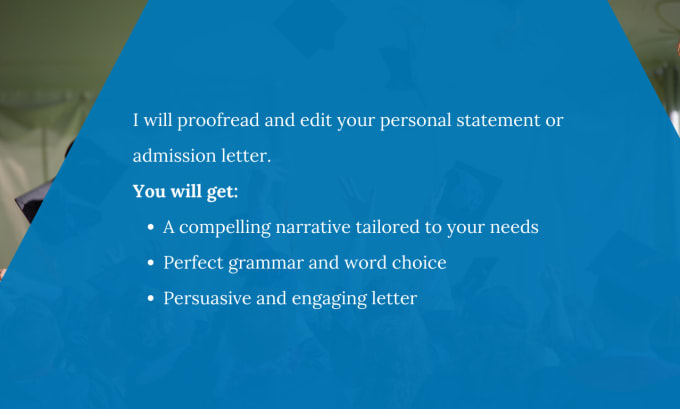 Gig Preview - Perfect your personal statement or motivational letter