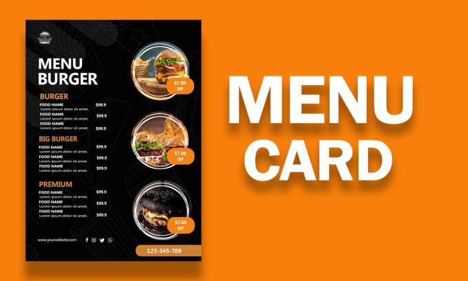 Gig Preview - Design restaurant menu cards, food posters and banners