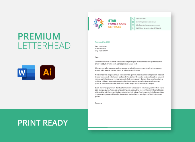 Gig Preview - Design letterhead template for ms word and google docs