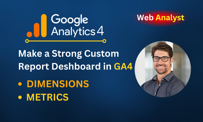 Gig Preview - Analyst ga4 reports and create google analytics 4 custom reporting dashboard