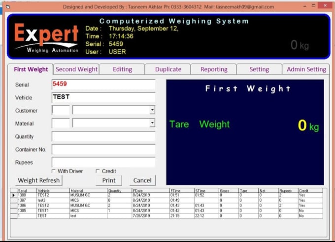 Gig Preview - Provide customized weighbridge software design in visual basic 6