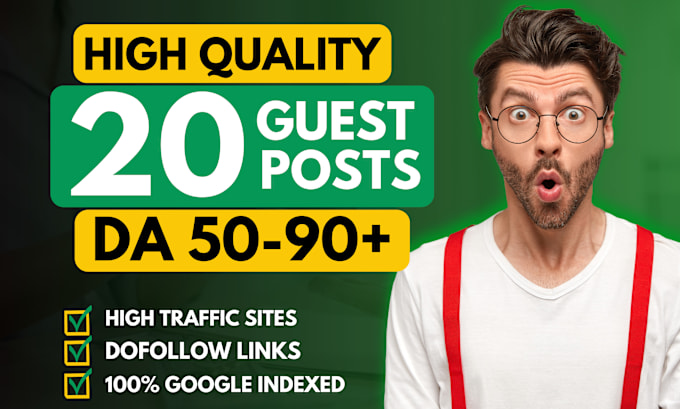 Gig Preview - Publish high da guest post and SEO service with dofollow backlinks